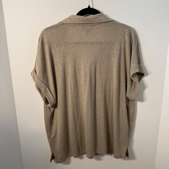 Banana Republic Collared Jersey Top – Taupe (Size L) | Effortlessly Polished! - Picture 3 of 7